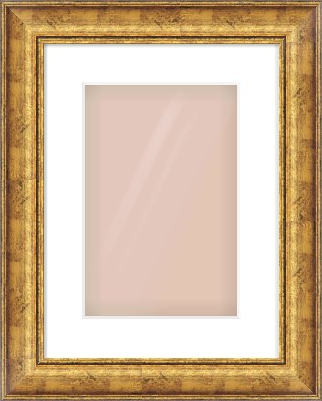 Gold Dome Frame for 8 × 12in artwork, with Smooth White Single Mount