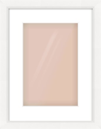 White Beveled Frame for 8 × 12in artwork, with Smooth White Single Mount