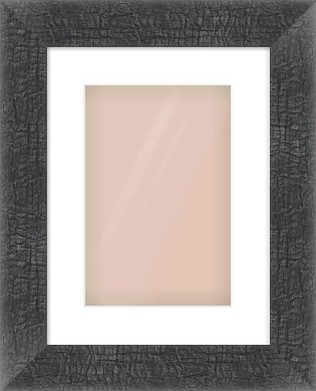 Carbon Flat Frame for 8 × 12in artwork, with Smooth White Single Mount