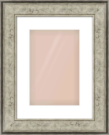 Silver Flat Frame for 8 × 12in artwork, with Smooth White Single Mount