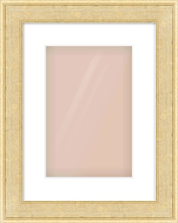 Gold Flat Frame for 8 × 12in artwork, with Smooth White Single Mount
