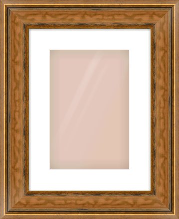 Gold Scoop Frame for 8 × 12in artwork, with Smooth White Single Mount