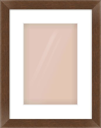 Brown Flat Frame for 8 × 12in artwork, with Smooth White Single Mount