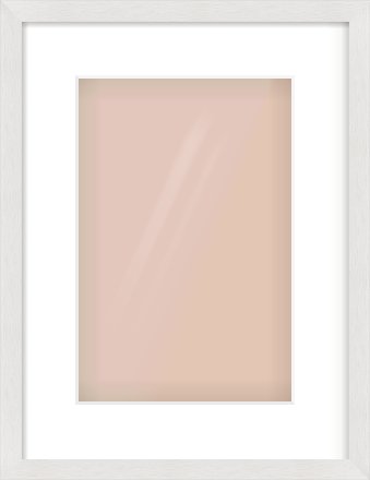 White Flat Frame for 8 × 12in artwork, with Smooth White Single Mount