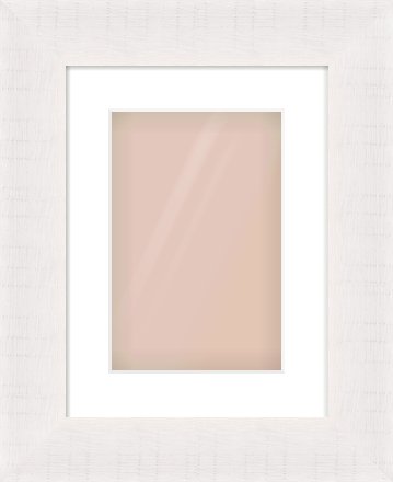 Rough Cut Effect Flat Frame for 8 × 12in artwork, with Smooth White Single Mount