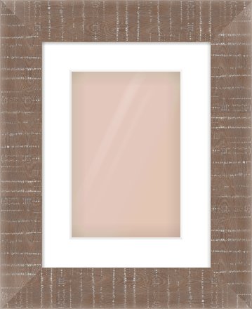Rough Cut Effect Flat Frame for 8 × 12in artwork, with Smooth White Single Mount