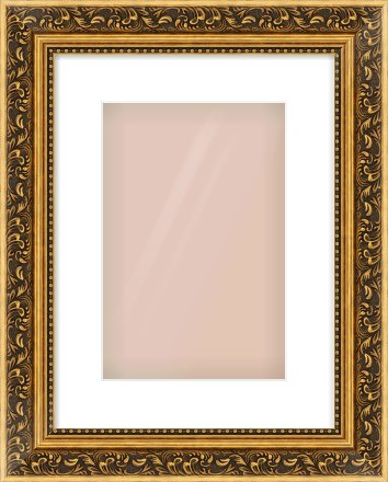 Gold Spoon Frame for 8 × 12in artwork, with Smooth White Single Mount