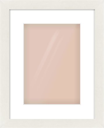 White Flat Frame for 210 × 297mm artwork, with Smooth White Single Mount