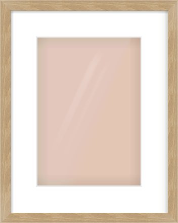 Oak Veneer Flat Frame for 210 × 297mm artwork, with Smooth White Single Mount