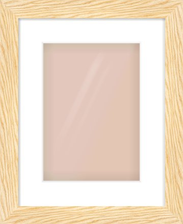 Natural Wood Reverse Frame for 210 × 297mm artwork, with Smooth White Single Mount