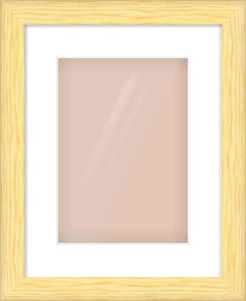 Natural Wood Cushion Frame for 210 × 297mm artwork, with Smooth White Single Mount