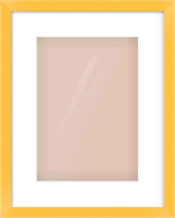 Yellow Paint Flat Frame for 210 × 297mm artwork, with Smooth White Single Mount