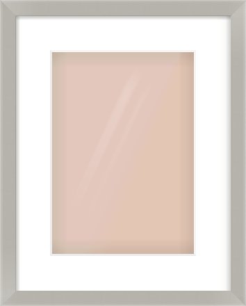 Grey Flat Frame for 210 × 297mm artwork, with Smooth White Single Mount