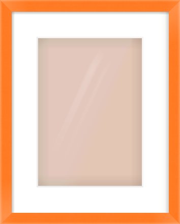 Orange Paint Flat Frame for 210 × 297mm artwork, with Smooth White Single Mount