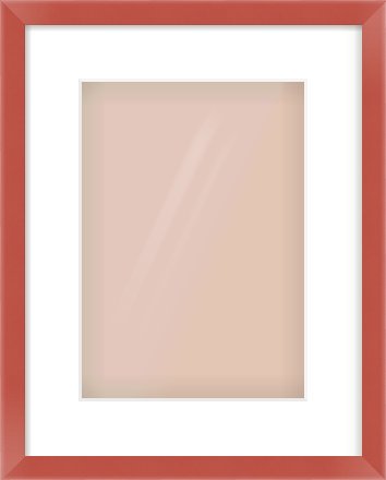 Red Paint Flat Frame for 210 × 297mm artwork, with Smooth White Single Mount