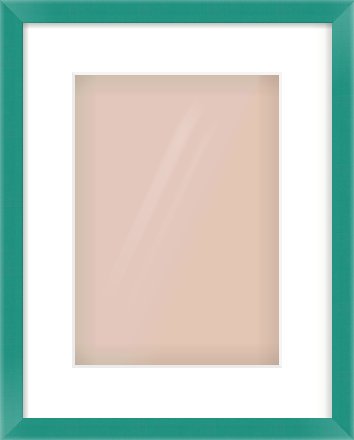 Green Paint Flat Frame for 210 × 297mm artwork, with Smooth White Single Mount