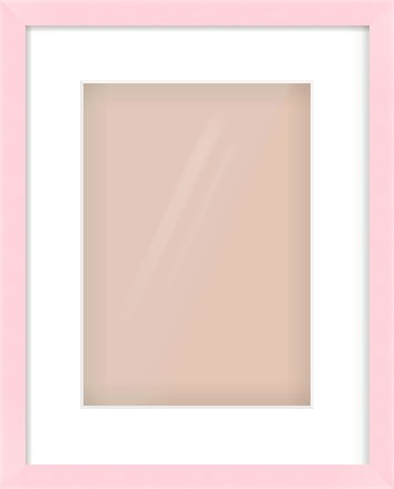 Pink Paint Flat Frame for 210 × 297mm artwork, with Smooth White Single Mount