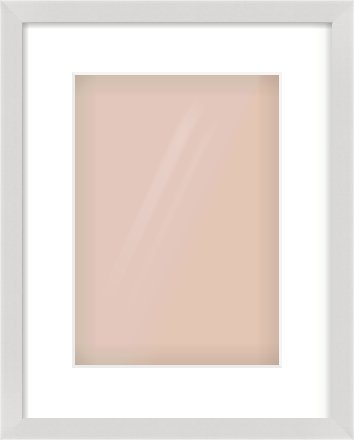 Silver Flat Frame for 210 × 297mm artwork, with Smooth White Single Mount