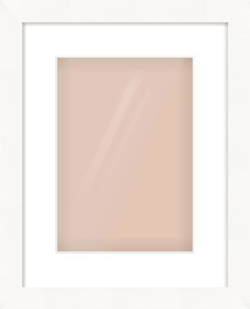 White Flat Frame for 210 × 297mm artwork, with Smooth White Single Mount
