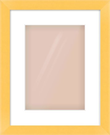 Yellow Paint Flat Frame for 210 × 297mm artwork, with Smooth White Single Mount