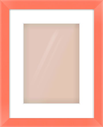 Orange Paint Flat Frame for 210 × 297mm artwork, with Smooth White Single Mount