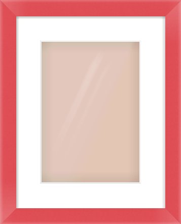 Red Paint Flat Frame for 210 × 297mm artwork, with Smooth White Single Mount