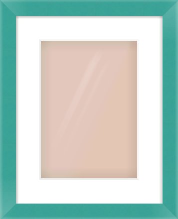 Green Paint Flat Frame for 210 × 297mm artwork, with Smooth White Single Mount