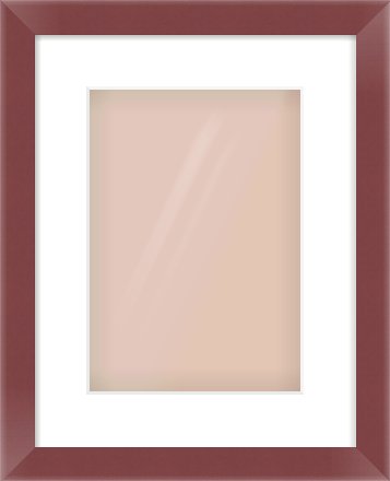 Maroon Paint Flat Frame for 210 × 297mm artwork, with Smooth White Single Mount