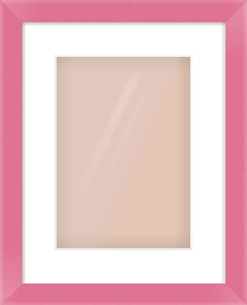 Pink Paint Flat Frame for 210 × 297mm artwork, with Smooth White Single Mount