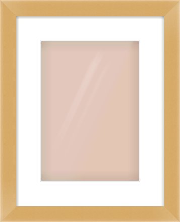 Matte Gold Flat Frame for 210 × 297mm artwork, with Smooth White Single Mount