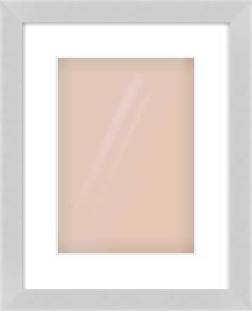 Matte Silver Flat Frame for 210 × 297mm artwork, with Smooth White Single Mount