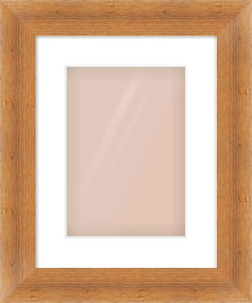 Antique Pine Flat Frame for 210 × 297mm artwork, with Smooth White Single Mount