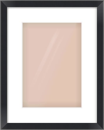 Black/Silver Flat Frame for 210 × 297mm artwork, with Smooth White Single Mount