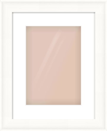 White Spoon Frame for 210 × 297mm artwork, with Smooth White Single Mount