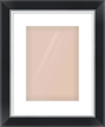 Black/Silver Reverse Frame for 210 × 297mm artwork, with Smooth White Single Mount