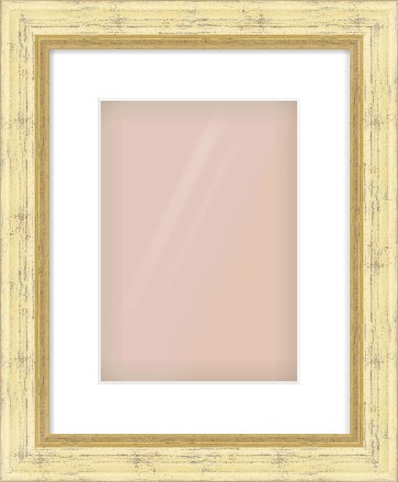 Gold Reverse Frame for 210 × 297mm artwork, with Smooth White Single Mount