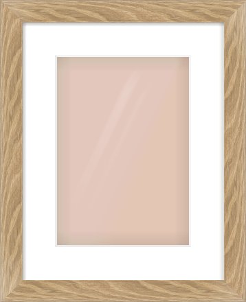 Oak Veneer Flat Frame for 210 × 297mm artwork, with Smooth White Single Mount