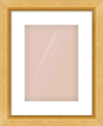 Natural Wood Reverse Frame for 210 × 297mm artwork, with Smooth White Single Mount