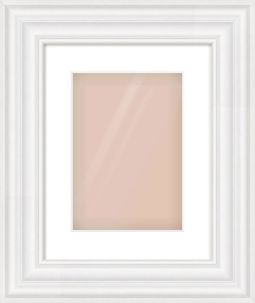 White Spoon Frame for 210 × 297mm artwork, with Smooth White Single Mount