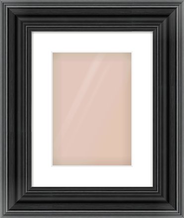 Black Spoon Frame for 210 × 297mm artwork, with Smooth White Single Mount