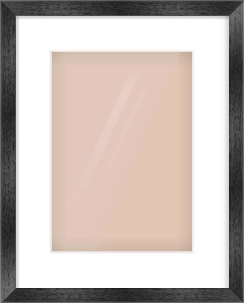 Black Flat Frame for 210 × 297mm artwork, with Smooth White Single Mount