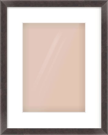 Brown Flat Frame for 210 × 297mm artwork, with Smooth White Single Mount
