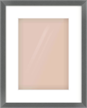 Dark Grey Flat Frame for 210 × 297mm artwork, with Smooth White Single Mount