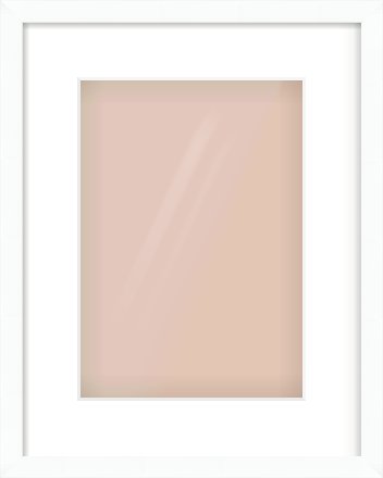 White Flat Frame for 210 × 297mm artwork, with Smooth White Single Mount