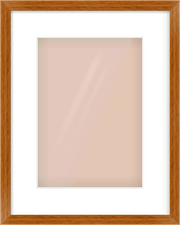 Natural Wood Flat Frame for 210 × 297mm artwork, with Smooth White Single Mount