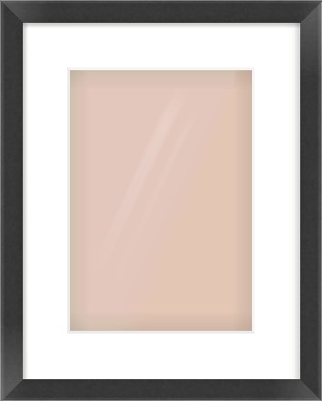 Black Flat Frame for 210 × 297mm artwork, with Smooth White Single Mount