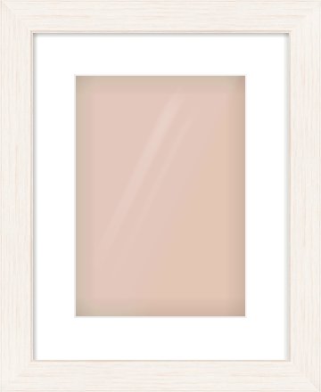 Ivory Driftwood Flat Frame for 210 × 297mm artwork, with Smooth White Single Mount