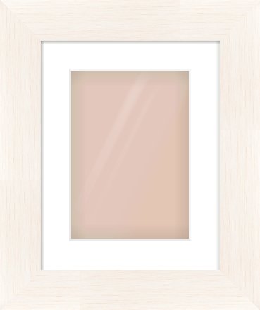 Ivory Driftwood Flat Frame for 210 × 297mm artwork, with Smooth White Single Mount