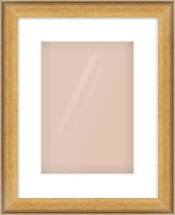 Gold Scoop Frame for 210 × 297mm artwork, with Smooth White Single Mount