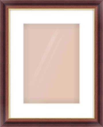 Brown Reverse Frame for 210 × 297mm artwork, with Smooth White Single Mount
